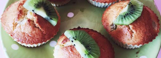 Muffins kiwi & noix de coco